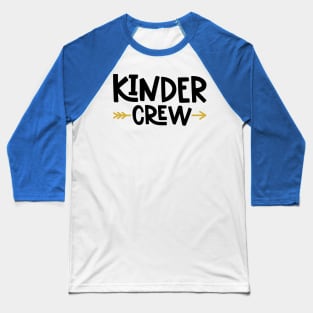 Kinder Crew Kindergarten Kids Back to School Baseball T-Shirt